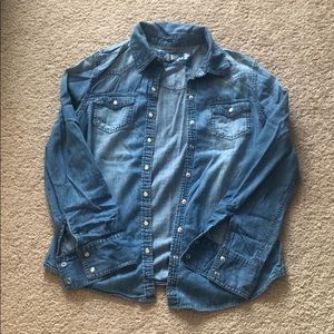 Mudd Girls Light Wash Button Down Size 14